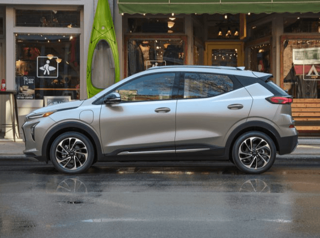 Grey Chevrolet Bolt EUV parked on the street